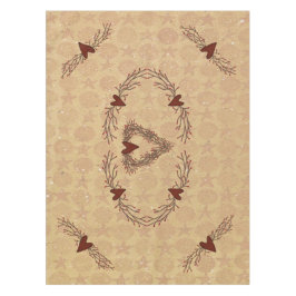 Mantel Primitive Pip Berry Heart Wreath Tablecloth