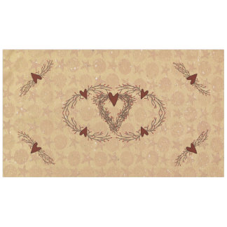 Mantel Primitive Pip Berry Heart Wreath Tablecloth Large