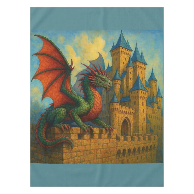 Mantel Protector del castillo del dragón medieval (Anverso)