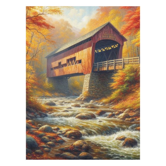 Mantel puente clásico cubierto de otoño (Anverso)