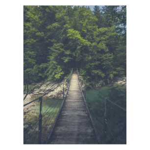 Mantel Puente colgante simple río Idrijca, Eslovenia