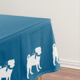 Mantel Pug Dog Baby Shower Boy Blue con Bow