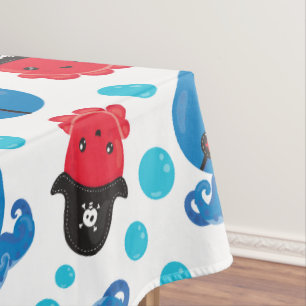 Mantel Pulpo pirata, patrón de pulpo, animales marinos