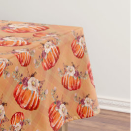 Mantel Pumpkin orange fall floral plaid check autumn