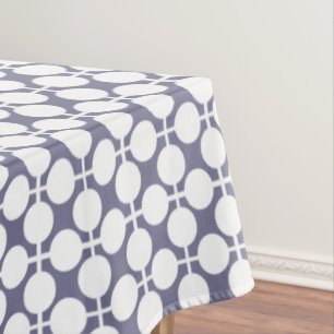 Mantel punto de polka blanco gris y patrón de comprobació