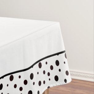 Mantel Punto de polka blanco y negro