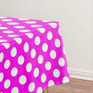 Mantel Punto de polka con tejas blancas rosadas
