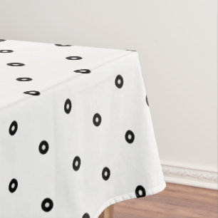 Mantel Punto de polka negro/blanco - Color de fondo cambi