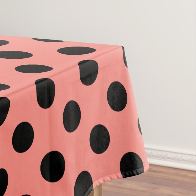 Mantel Punto de polka negro sobre melocotón (In Situ)