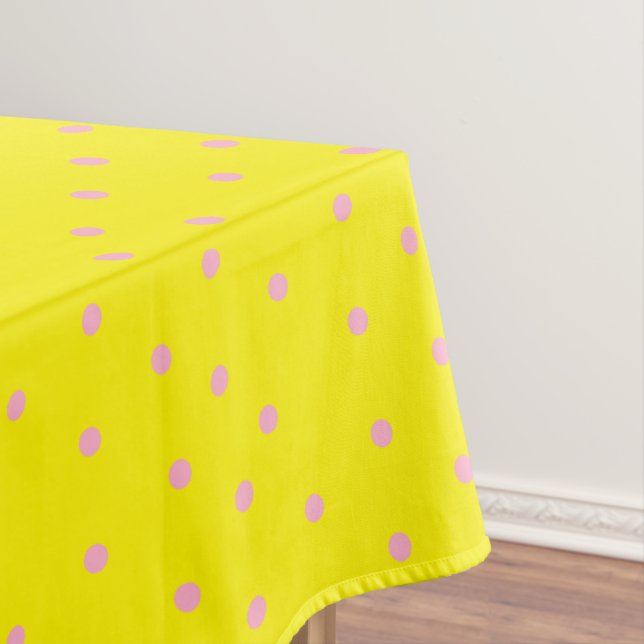 Mantel Punto de polka rosa sobre amarillo (In Situ)
