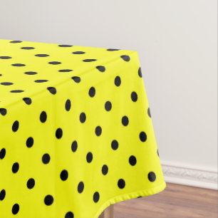 Mantel Punto negro de polka amarillo