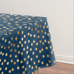 Mantel Puntos de la ciudad de los Purpurinas de oro en az<br><div class="desc">Los puntos glitzy de purpurina dorado parecen bonitos,  modernos y divertidos en esta tela de mesa de color azul marino.</div>