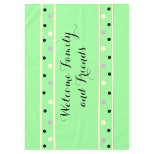 Mantel Puntos de lunares grises crema verde menta Amigos