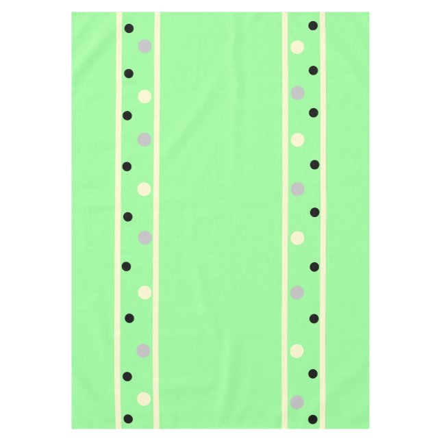 Mantel Puntos de lunares verdes crema gris (Anverso)