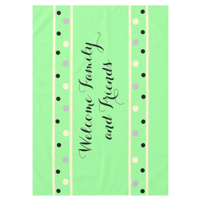 Mantel Puntos de menta verde crema gris Amigos (Anverso)