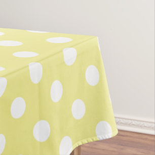 Mantel Puntos de polka blanco en amarillo mantequilla