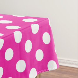 Mantel Puntos de polka blanco en fuchsia