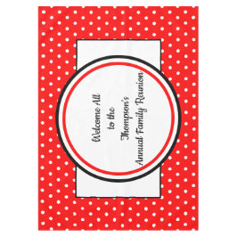 Mantel Puntos de Polka Blanco Rojo Reunión Familiar