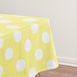 Mantel Puntos de polka blanco sobre amarillo limón