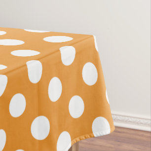 Mantel Puntos de polka blanco sobre ámbar
