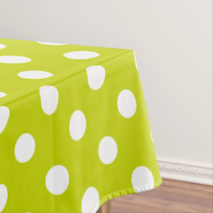 Mantel Puntos de polka blanco sobre cal tropical