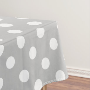 Mantel Puntos de polka blanco sobre gris ceniza