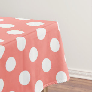 Mantel Puntos de polka blanco sobre melocotón