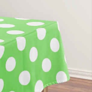 Mantel Puntos de polka blanco sobre verde manzana