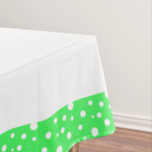 Mantel Puntos de polka blanco y limón