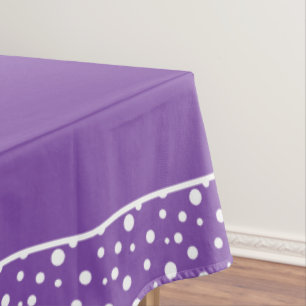 Mantel Puntos de polka morado y blanco