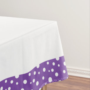 Mantel Puntos de polka morado y blanco