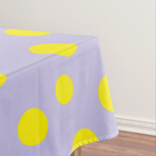 Mantel Puntos de polka redondos amarillos sobre gris