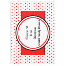 Puntos de Polka Rojo Blanco Reunión Familiar