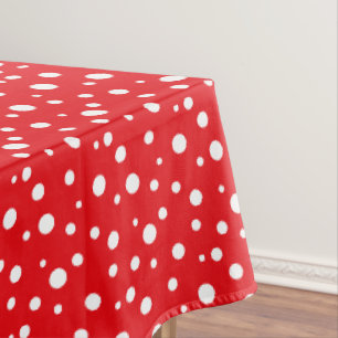 Mantel Puntos de Polka Rojo y Blanco