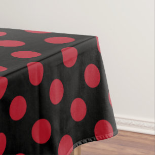 Mantel Puntos de polka rojos y negros