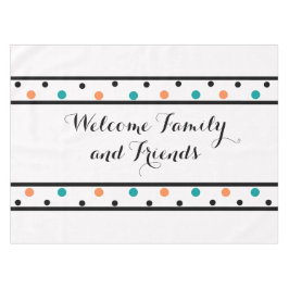 Mantel Puntos de Polka Verde azulada del Naranja de bienv