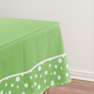 Mantel Puntos de polka verde y blanco