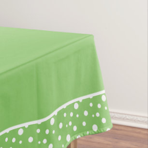 Mantel Puntos de polka verde y blanco