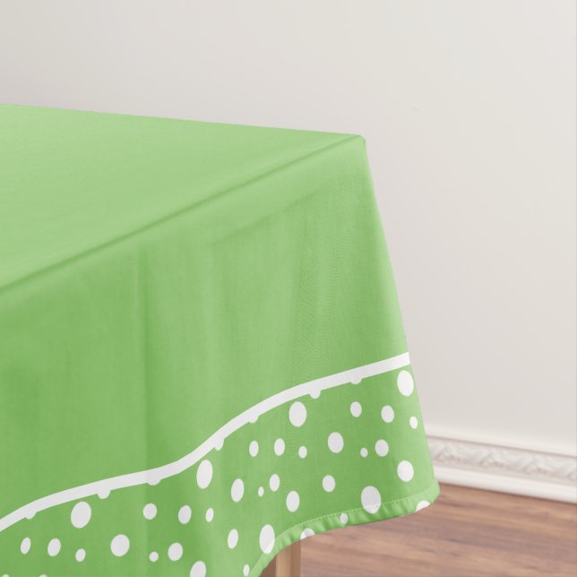 Mantel Puntos de polka verde y blanco (In Situ)