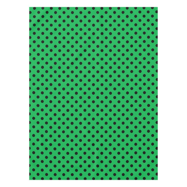 Mantel Puntos de polka verde y negro (Anverso)