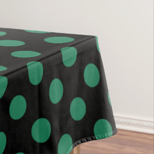 Mantel Puntos de polka verdes y negros