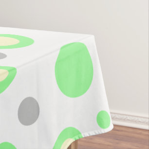 Mantel Puntos verdes menta crema gris claro
