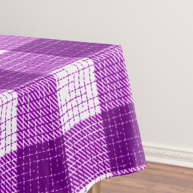 Mantel Purple and White Bold Checkered Plaid Design  (Subido por el creador)