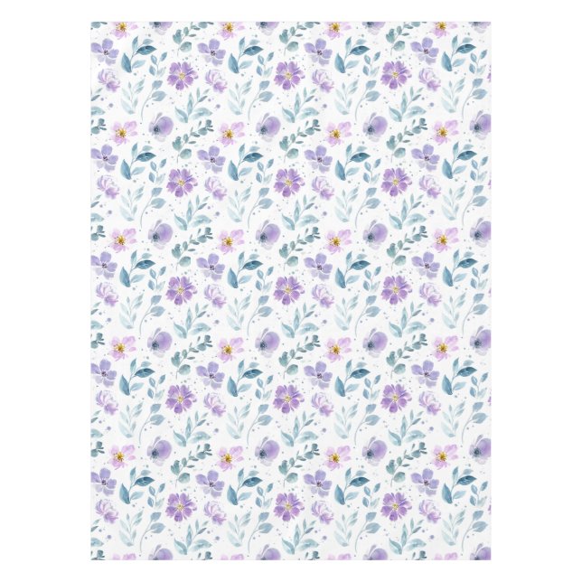 Mantel Purple Green Watercolor Wildflower (Anverso)