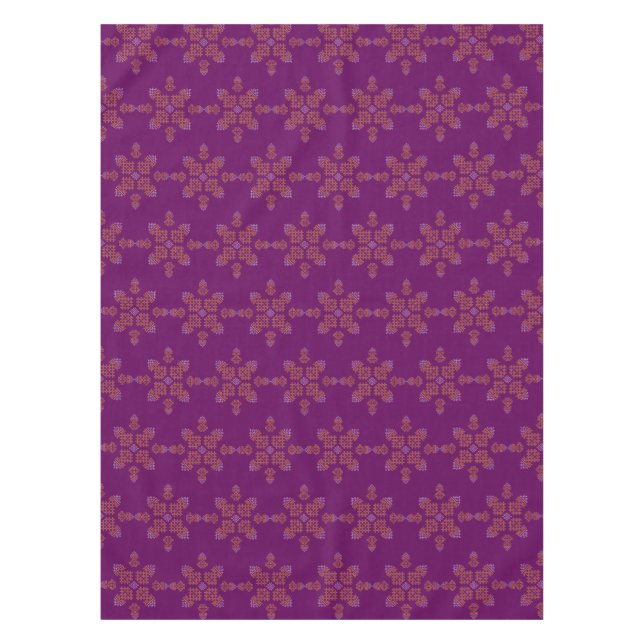 Mantel Purple Minimal South Indian Kolam Design (Anverso)