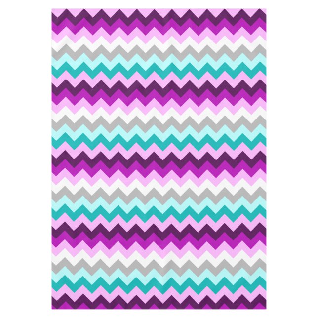 Mantel Púrpura Chevrons Verde azulados Blancos Manzana Me (Anverso)