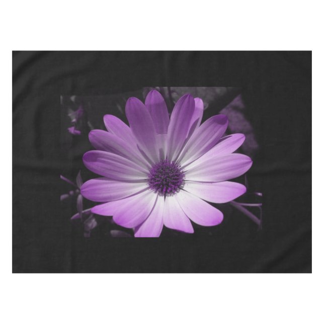 Mantel Púrpura Daisy Flower Tableclol (Frente (Horizontal))