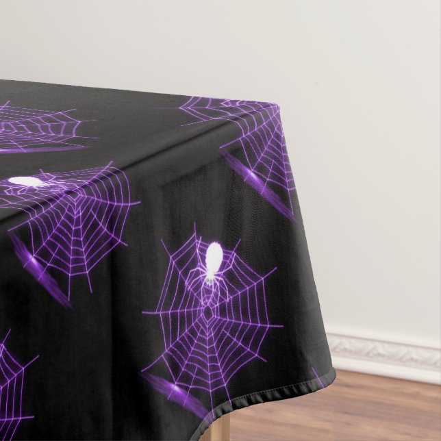 Mantel Púrpura Halloween Spider Tablecloth (In Situ)