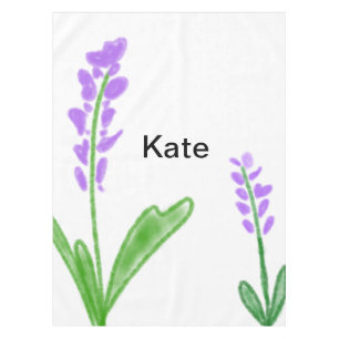 Mantel Púrpura lavanda floral acuarela agregar nombre tex