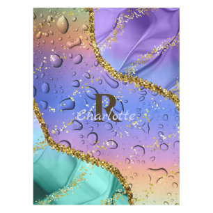 Mantel Púrpura Purpurinoso, azul acuático y ómbre verde e